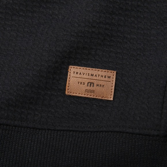 TravisMathew Sweater Men XL Black Button Front Pristine Shore Cardigan Knit Golf - Picture 5 of 12